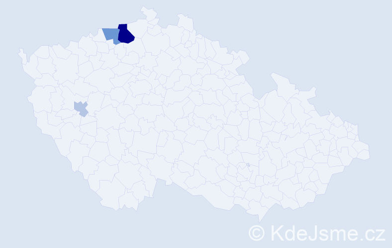 Příjmení: 'Tajflová', počet výskytů 9 v celé ČR