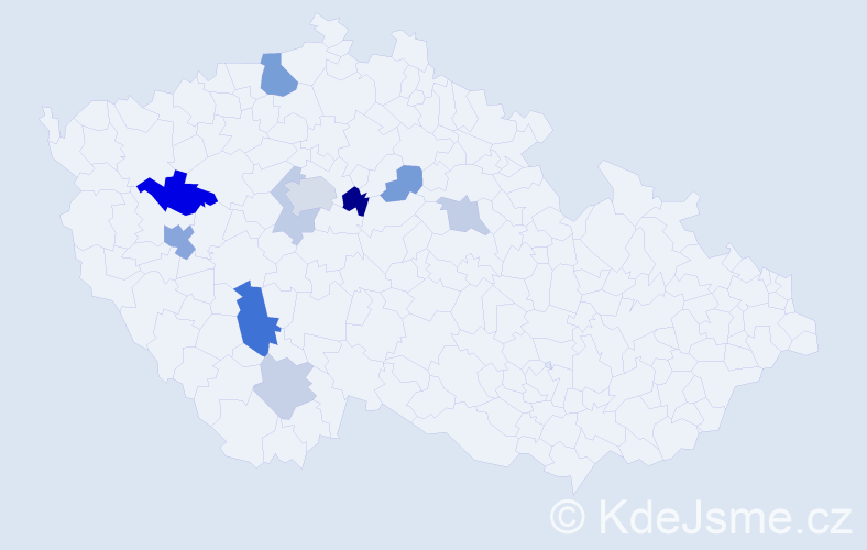 Příjmení: 'Ramajzl', počet výskytů 21 v celé ČR