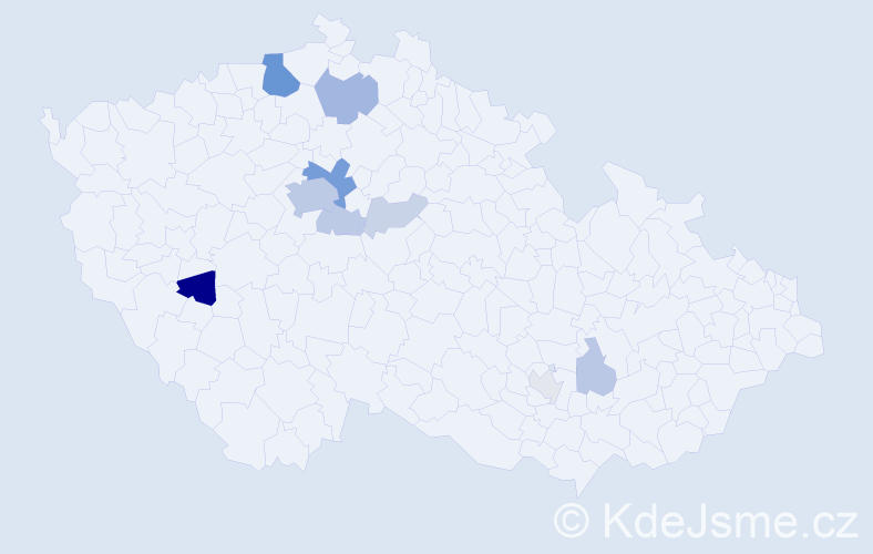 Příjmení: 'Ferentsi', počet výskytů 30 v celé ČR