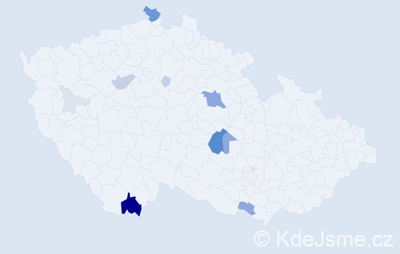 Příjmení: 'Ločárková', počet výskytů 47 v celé ČR