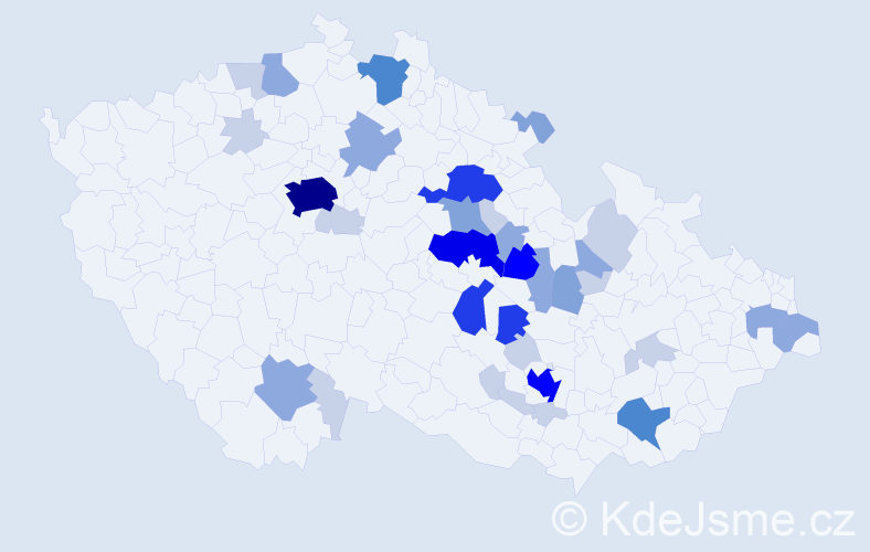 Příjmení: 'Sádecký', počet výskytů 115 v celé ČR