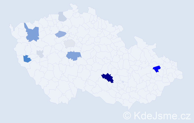 Příjmení: 'Kirichenko', počet výskytů 19 v celé ČR