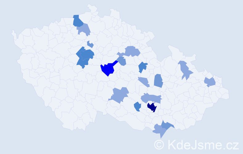 Příjmení: 'Hodáňová', počet výskytů 42 v celé ČR