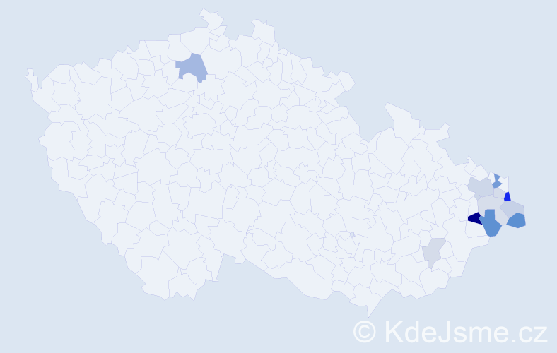 Příjmení: 'Fajčák', počet výskytů 24 v celé ČR