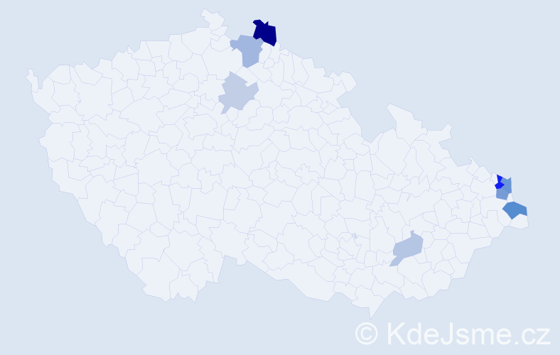 Příjmení: 'Chromiková', počet výskytů 20 v celé ČR