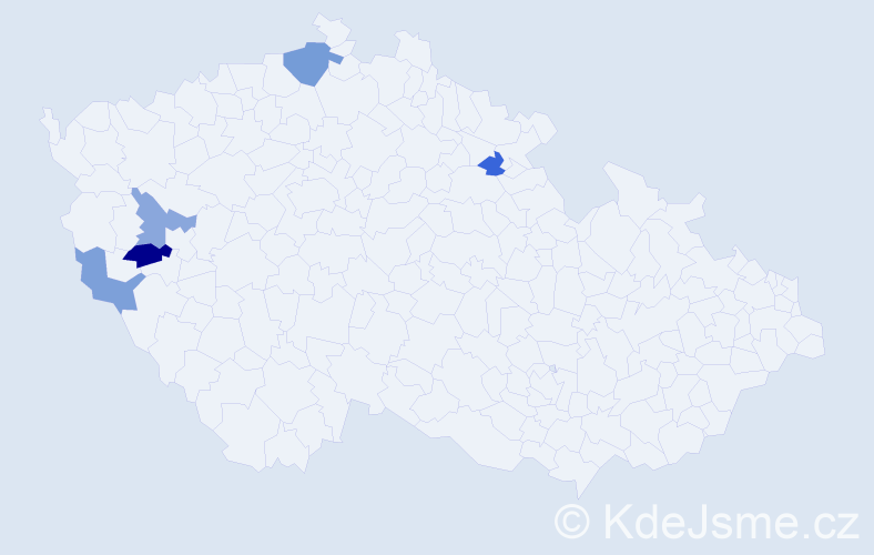 Příjmení: 'Pechtlová', počet výskytů 7 v celé ČR