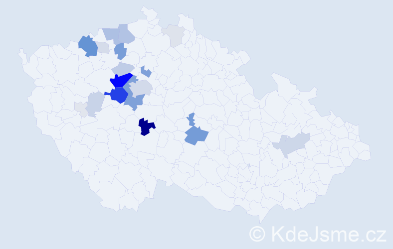 Příjmení: 'Lébr', počet výskytů 74 v celé ČR