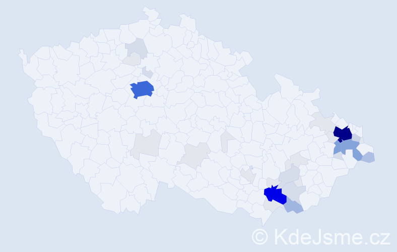 Příjmení: 'Nenička', počet výskytů 144 v celé ČR