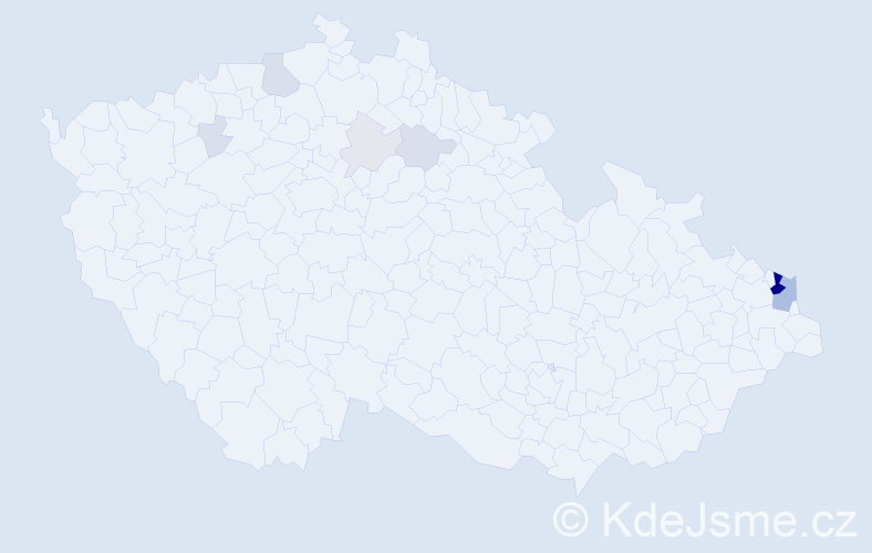 Příjmení: 'Kalok', počet výskytů 62 v celé ČR