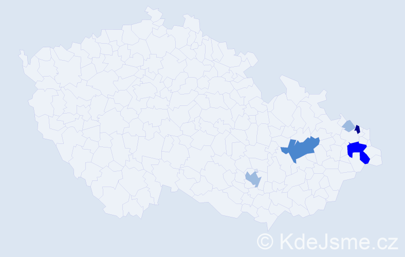Příjmení: 'Repecká', počet výskytů 11 v celé ČR