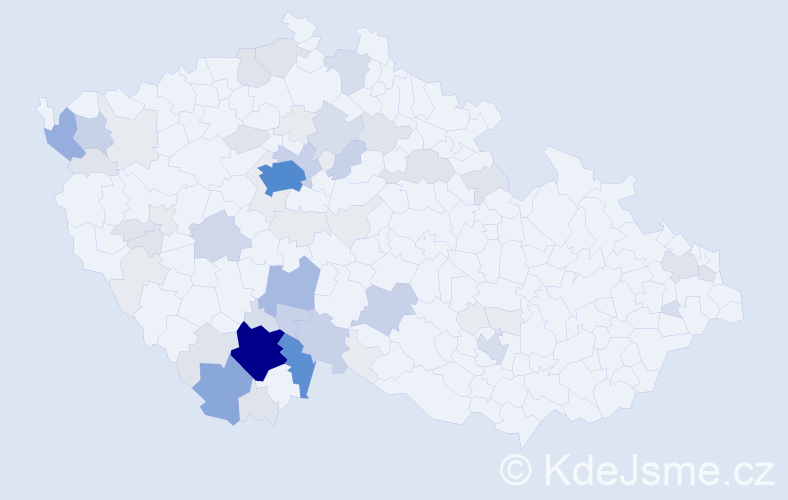 Příjmení: 'Dušáková', počet výskytů 232 v celé ČR
