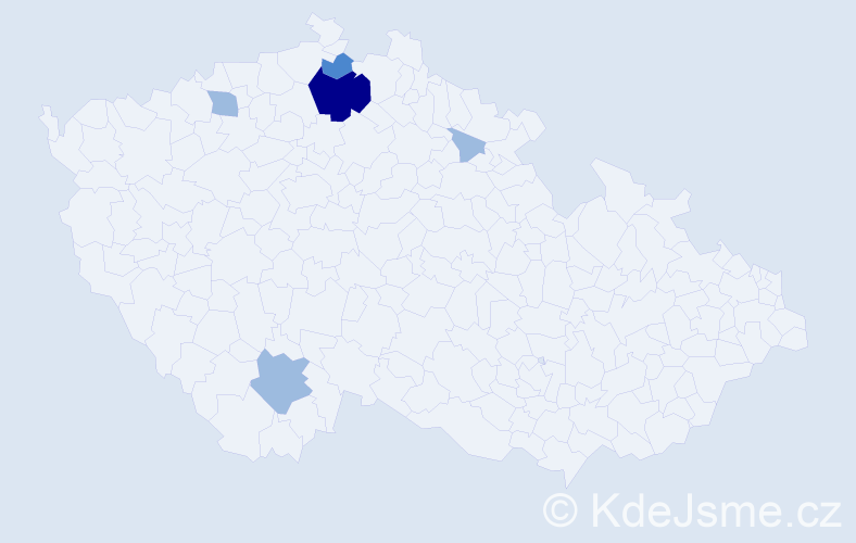 Příjmení: 'Rusovová', počet výskytů 9 v celé ČR