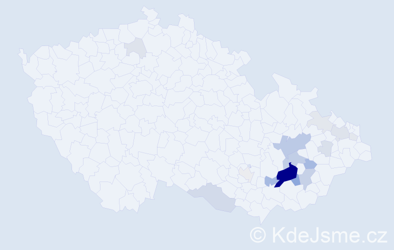 Příjmení: 'Kochaníčková', počet výskytů 54 v celé ČR