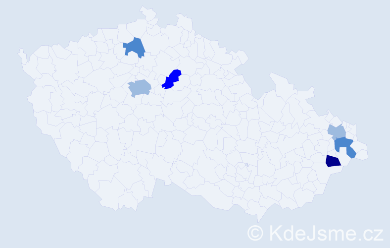 Příjmení: 'Dopater', počet výskytů 13 v celé ČR
