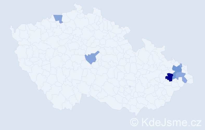 Příjmení: 'Mrocková', počet výskytů 21 v celé ČR