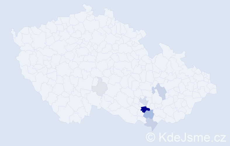 Příjmení: 'Sedlo', počet výskytů 35 v celé ČR