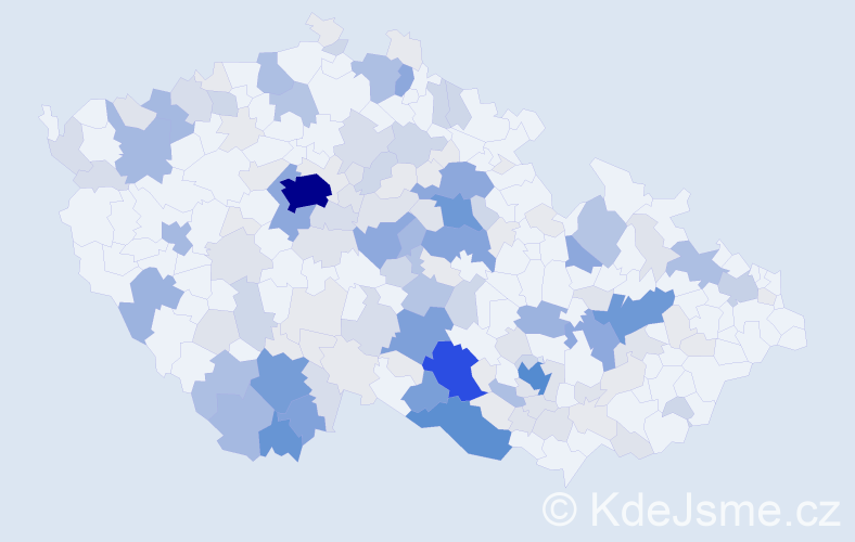 Příjmení: 'Papoušek', počet výskytů 622 v celé ČR