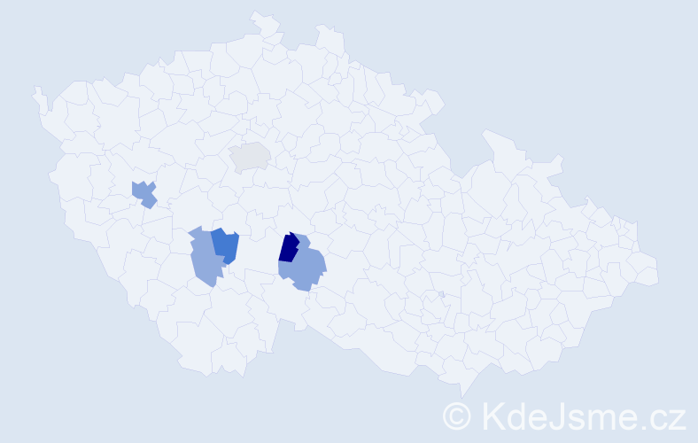 Příjmení: 'Přástková', počet výskytů 9 v celé ČR