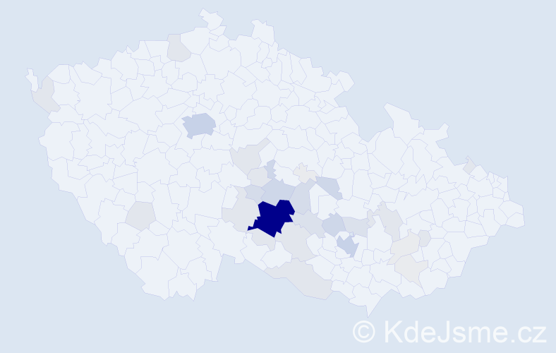 Příjmení: 'Koumar', počet výskytů 141 v celé ČR