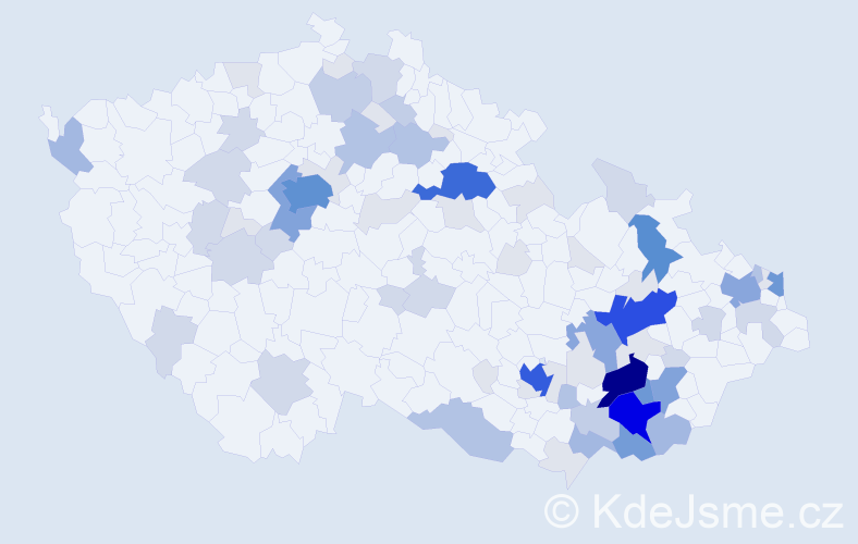 Příjmení: 'Melichárek', počet výskytů 295 v celé ČR