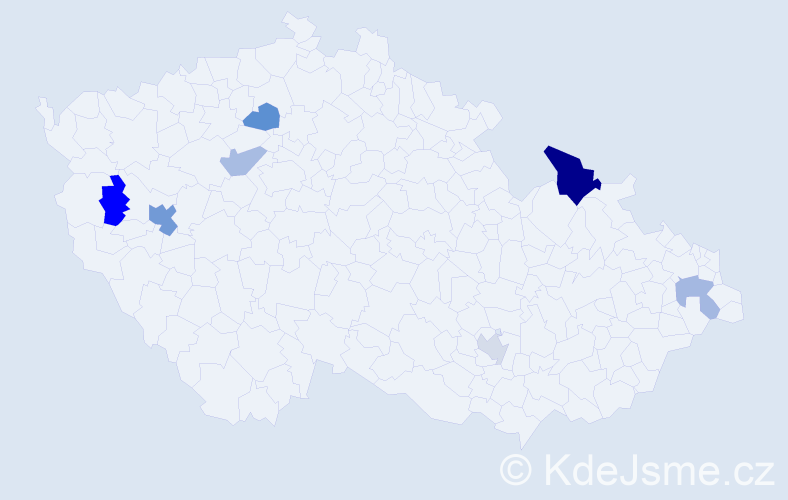 Příjmení: 'Galdun', počet výskytů 11 v celé ČR