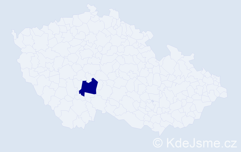 Příjmení: 'Číperová', počet výskytů 1 v celé ČR
