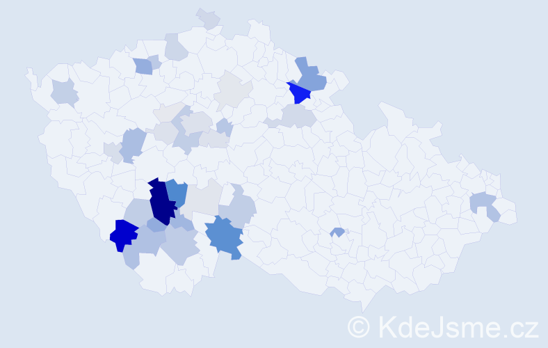 Příjmení: 'Hrnečková', počet výskytů 124 v celé ČR