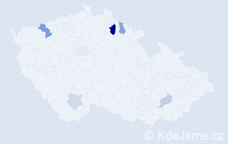 Příjmení: 'Kynčilová', počet výskytů 11 v celé ČR