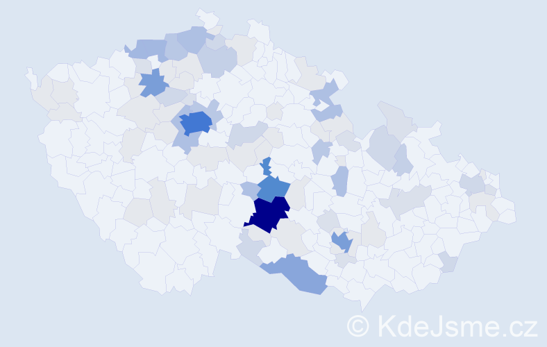 Příjmení: 'Komůrka', počet výskytů 269 v celé ČR