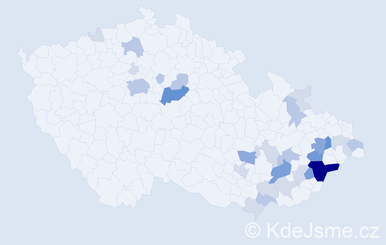 Příjmení: 'Kalincová', počet výskytů 81 v celé ČR