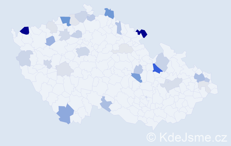 Příjmení: 'Baníková', počet výskytů 89 v celé ČR