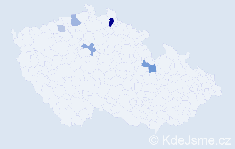 Příjmení: 'Khunt', počet výskytů 14 v celé ČR