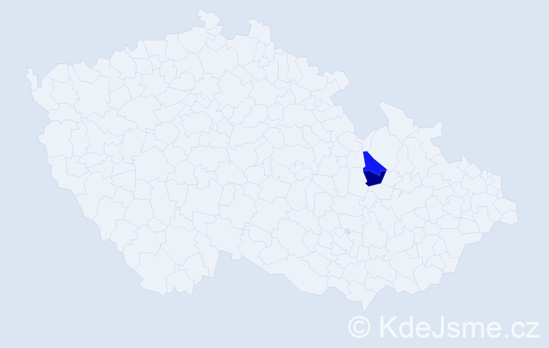 Příjmení: 'Fričerová', počet výskytů 7 v celé ČR