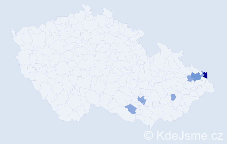 Příjmení: 'Kurnik', počet výskytů 17 v celé ČR