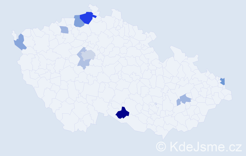 Příjmení: 'Andrejkovičová', počet výskytů 18 v celé ČR