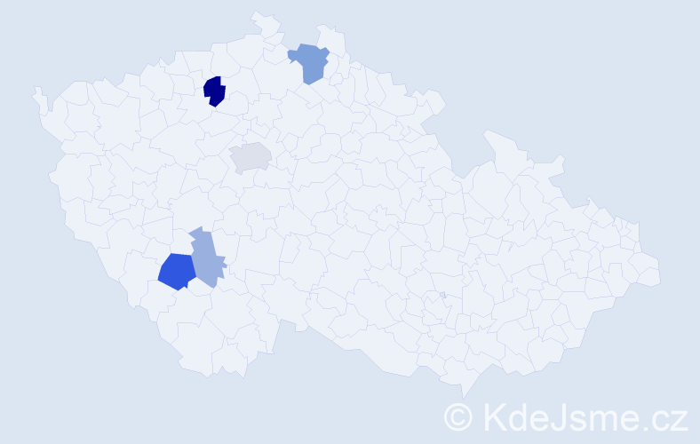 Příjmení: 'Tritová', počet výskytů 13 v celé ČR