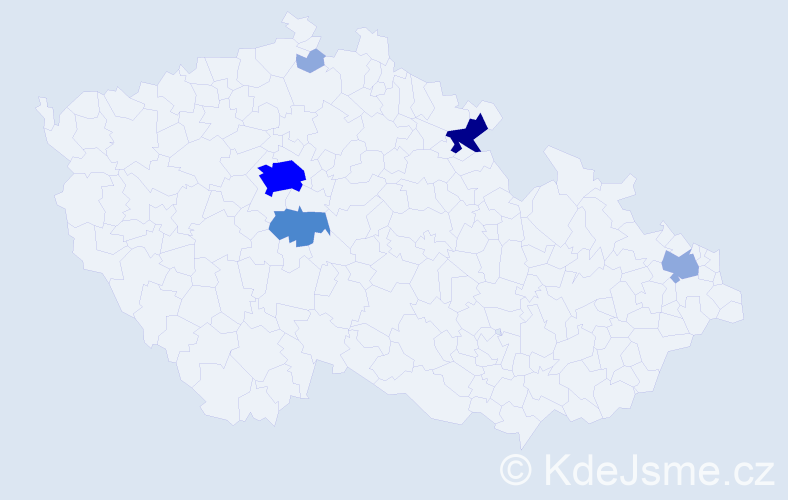 Příjmení: 'Bors', počet výskytů 13 v celé ČR