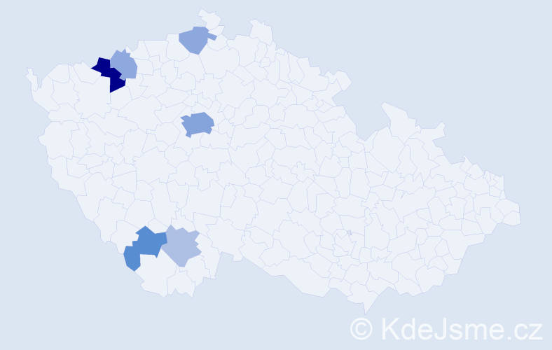 Příjmení: 'Brchlová', počet výskytů 18 v celé ČR