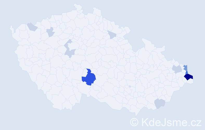 Příjmení: 'Piwková', počet výskytů 38 v celé ČR