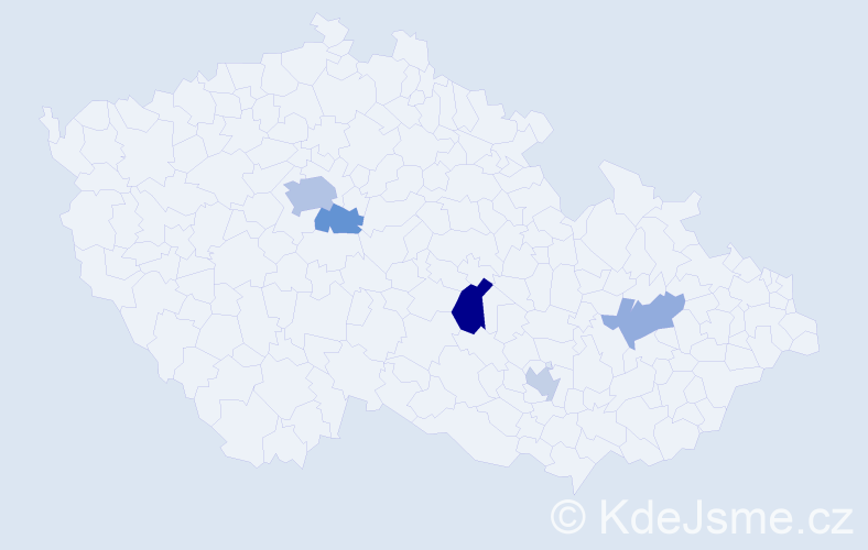 Příjmení: 'Dutton', počet výskytů 9 v celé ČR
