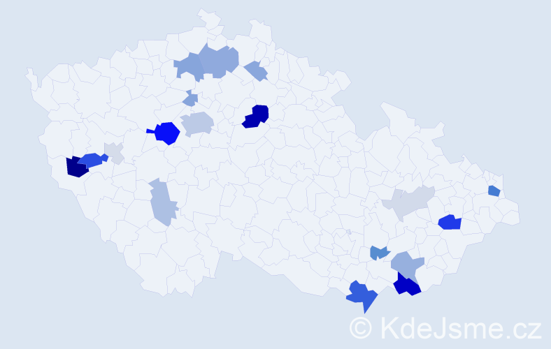 Příjmení: 'Leták', počet výskytů 56 v celé ČR