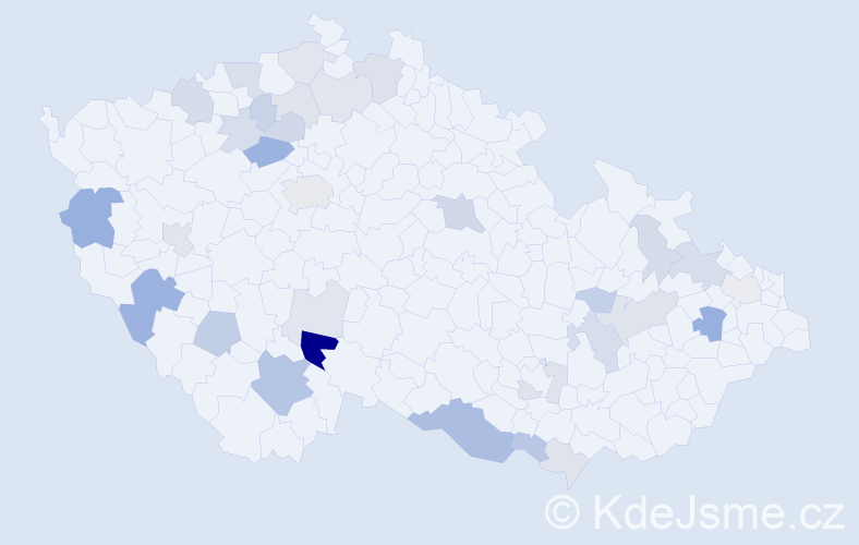 Příjmení: 'Lintner', počet výskytů 72 v celé ČR