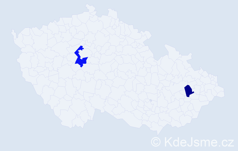 Příjmení: 'Loddo', počet výskytů 3 v celé ČR