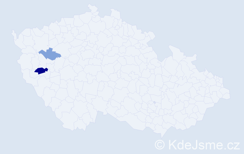 Příjmení: 'Statherová', počet výskytů 5 v celé ČR