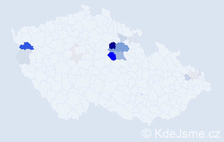 Příjmení: 'Boudyš', počet výskytů 52 v celé ČR