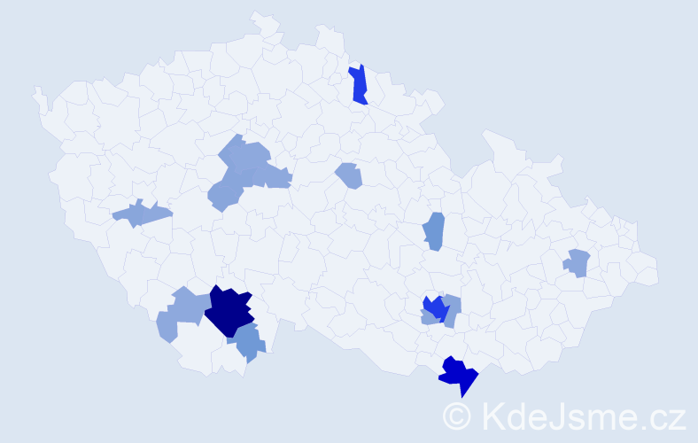 Příjmení: 'Raddová', počet výskytů 49 v celé ČR
