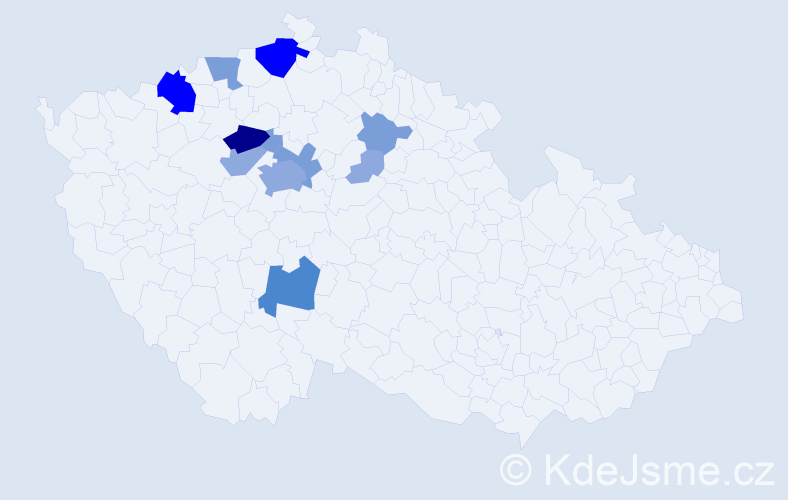 Příjmení: 'Roubek', počet výskytů 31 v celé ČR