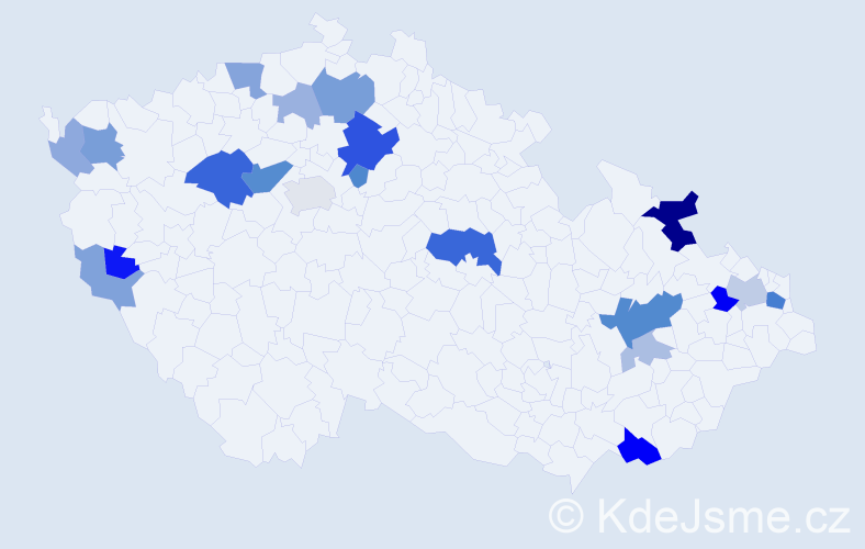 Příjmení: 'Kriško', počet výskytů 50 v celé ČR