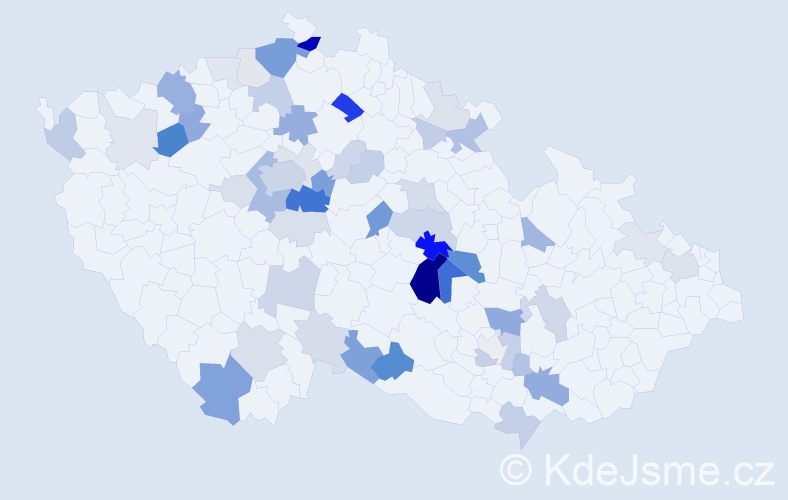 Příjmení: 'Bezchleba', počet výskytů 159 v celé ČR