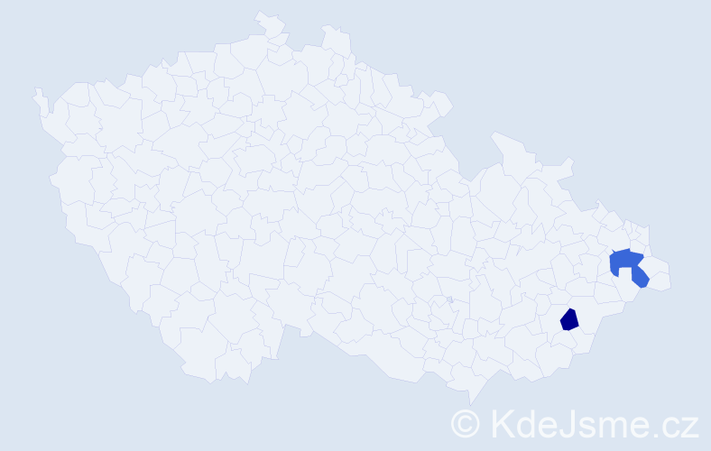 Příjmení: 'Mandak', počet výskytů 4 v celé ČR